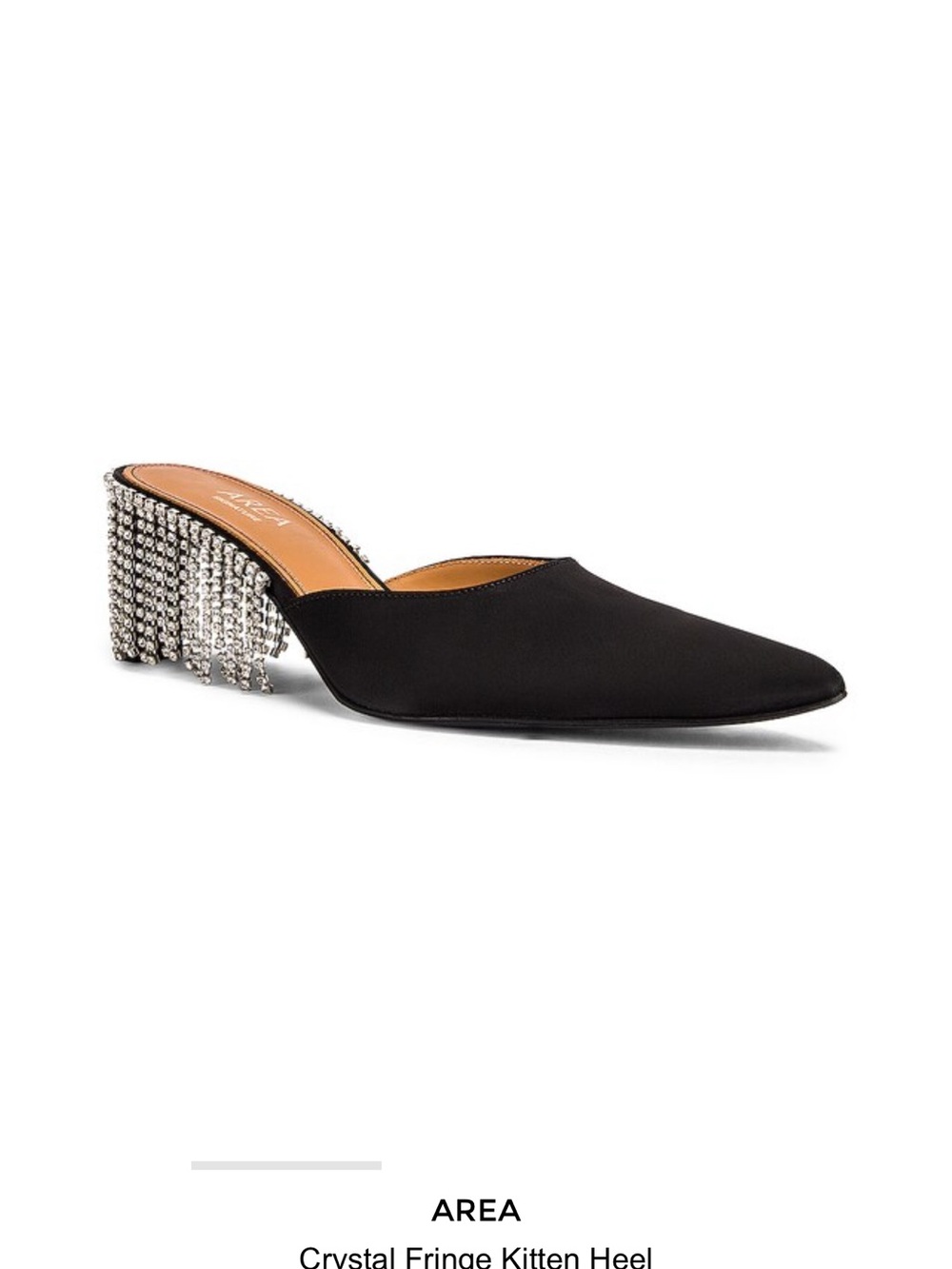 Area crystal fringe kitten heel size 37